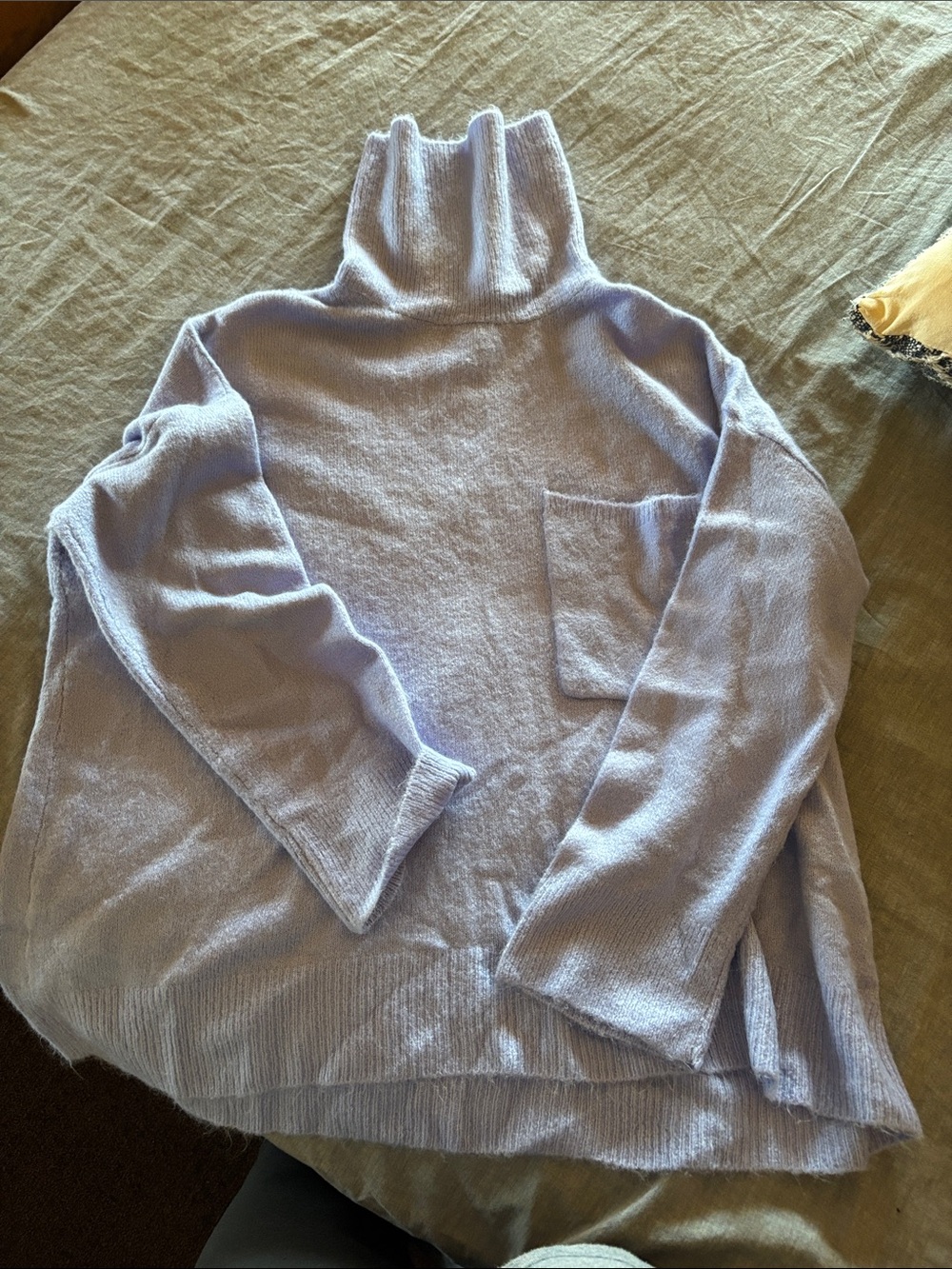 Versona Lavender Turtleneck Pocket Sweater